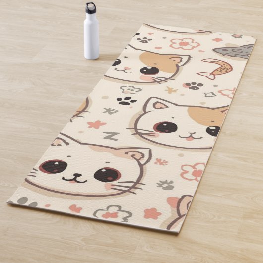 可愛い猫の漫画おもしろい柄パーティー ヨガマット (インサイチュ)