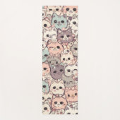 可愛い猫の漫画おもしろい柄パーティー ヨガマット (正面)