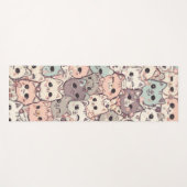 可愛い猫の漫画おもしろい柄パーティー ヨガマット (正面(横))