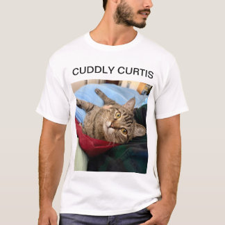 可愛い猫の皮をむく Tシャツ