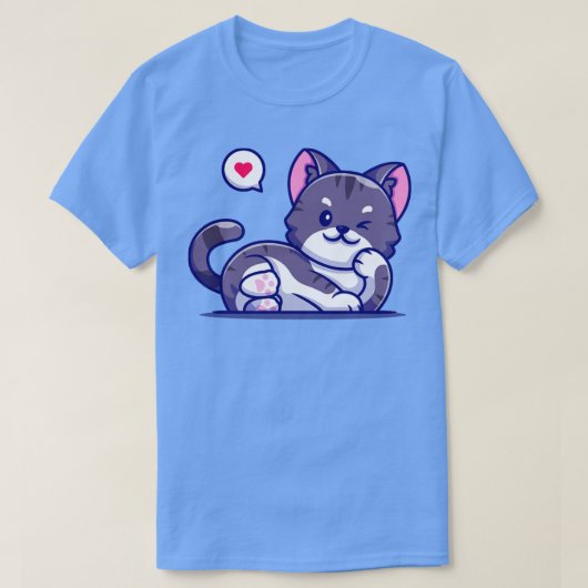 可愛い猫の置物 Tシャツ (デザイン正面)