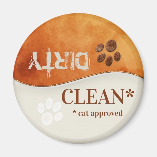 可愛い猫の足クリーン汚れた食洗機磁石 マグネット (正面)