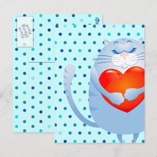 可愛い猫はがき ポストカード (正面/裏面)