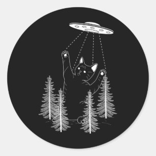 可愛い猫はエイリアンのUfo猫 ラウンドシール