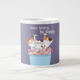 可愛い猫はハッピースペシャリティマグカップ ジャンボコーヒーマグカップ