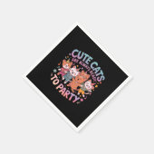 可愛い猫は常にパーティーおもしろい&カラフル スタンダードカクテルナプキン (角)