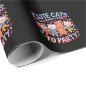 可愛い猫は常にパーティーおもしろい&カラフル ラッピングペーパー (ロールコーナー)