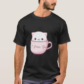 可愛い猫をティーカップに入れて Tシャツ (正面)