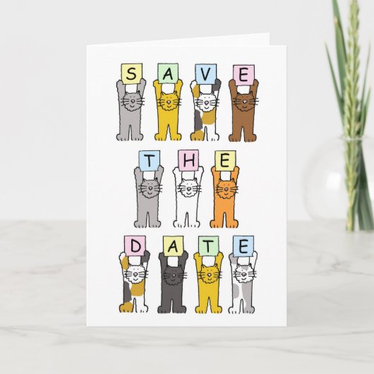 可愛い猫をデートに誘う 案内状 (正面)