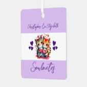 可愛い猫を可愛く可愛結婚したく紫 メタルオーナメント (正面左)