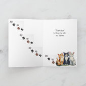 可愛い猫を座らせてくれてありがとう サンキューカード (内部)