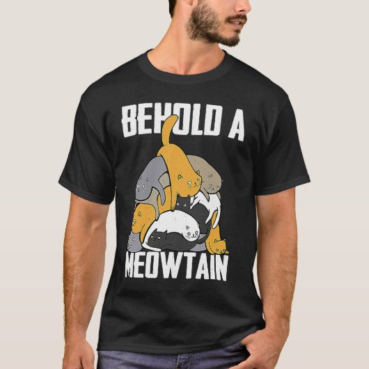 可愛い猫を見る Tシャツ (正面)
