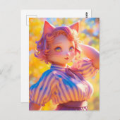 可愛い猫アンスロウ ポストカード (正面/裏面)