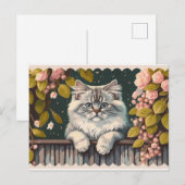 可愛い猫アート猫おもしろい猫 シーズンポストカード (正面/裏面)