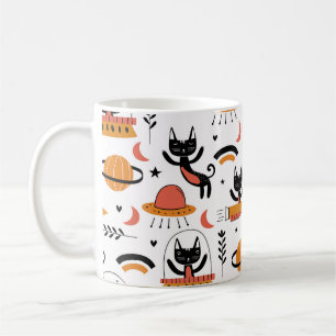 可愛い猫イラストレーションヴィンテージデザインアートF コーヒーマグカップ