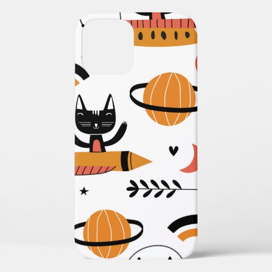 可愛い猫イラストレーションヴィンテージデザインアートF Case-Mate iPhoneケース (裏面)