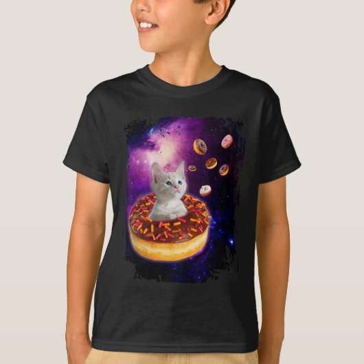 可愛い猫インサイドドーナツ宇宙ボーイズ女の子 – 子猫I Tシャツ (正面)