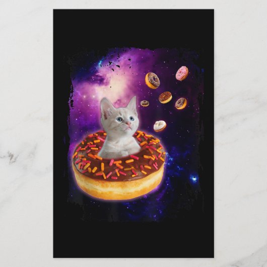 可愛い猫インサイドドーナツ宇宙子猫愛好家 便箋 (正面)