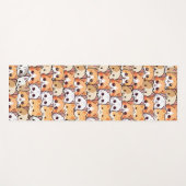 可愛い猫オレンジの子猫ペット柄 ヨガマット (正面(横))