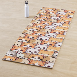 可愛い猫オレンジの子猫ペット柄 ヨガマット