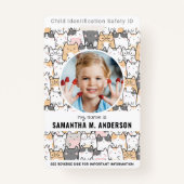 可愛い猫カスタムのモダン写真撮影ID バッジ (正面)