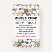 可愛い猫カスタムのモダン写真撮影ID バッジ (裏面)