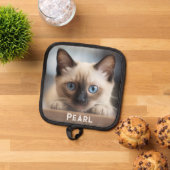可愛い猫カスタム写真と名前 鍋敷き (トップダウン)
