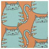 可愛い猫カスタム色の生地 ファブリック (クローズアップ)