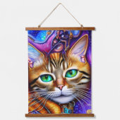 可愛い猫カラフルを 吊り下げ型タペストリー (正面)
