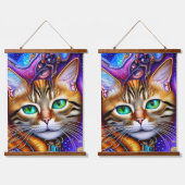 可愛い猫カラフルを 吊り下げ型タペストリー (ダブル)