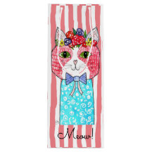 可愛い猫カラフルワインのトートバッグ