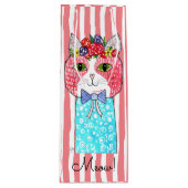 可愛い猫カラフルワインのトートバッグ ワインギフトバッグ (正面)