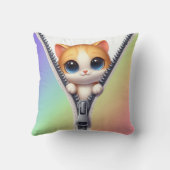 可愛い猫カラフル子 クッション (裏面)