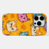可愛い猫カラフル柄iPhoneケース Case-Mate iPhoneケース (裏面 (横))