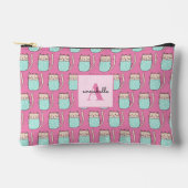 可愛い猫ガールズピンクモノグラム アクセサリーポーチ (正面)