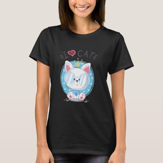 可愛い猫キッズデザイン Tシャツ (正面)