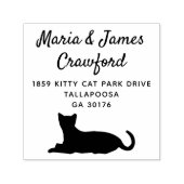 可愛い猫キュラシースクリプトファミリー名差出人住所 セルフインキングスタンプ (デザイン)