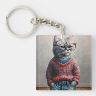 可愛い猫キーチェーン キーホルダー