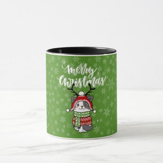 可愛い猫クリスマスストッキング詰め込みスタッフGalore Mug マグカップ (中央)