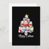 可愛い猫クリスマスツリーメリーCatmas For Kitten Xm 招待状 (正面/裏面)
