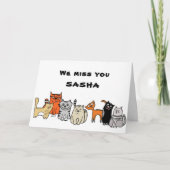 可愛い猫グループの中で元気に空白のなる カード (正面)