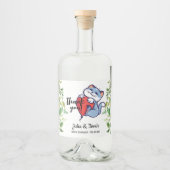 可愛い猫サンキューベイビーシャワー酒ボトルラベル リキュールボトルラベル (正面)