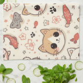 可愛い猫シンプルペットの子猫パターンパーティー キッチンタオル (折り畳み)