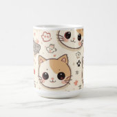可愛い猫シンプルペットの子猫パターンパーティー コーヒーマグカップ (中央)