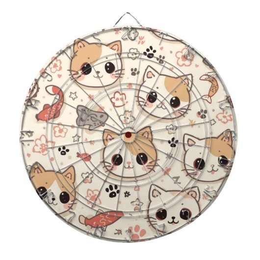 可愛い猫シンプルペットの子猫パターンパーティー ダーツボード (正面)