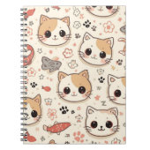 可愛い猫シンプルペットの子猫パターンパーティー ノートブック (正面)