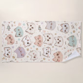 可愛い猫シンプルペットの子猫パターンパーティー ビーチタオル (正面)