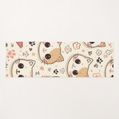 可愛い猫シンプルペットの子猫パターンパーティー ヨガマット (正面(横))