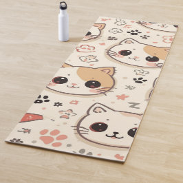 可愛い猫シンプルペットの子猫パターンパーティー ヨガマット