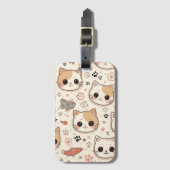 可愛い猫シンプルペットの子猫パターンパーティー ラゲッジタグ (正面縦)